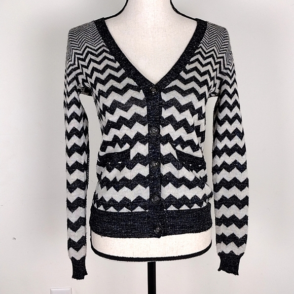 Wallace Chevron Cardigan Sweater Linen Wool Alpaca - Picture 4 of 12